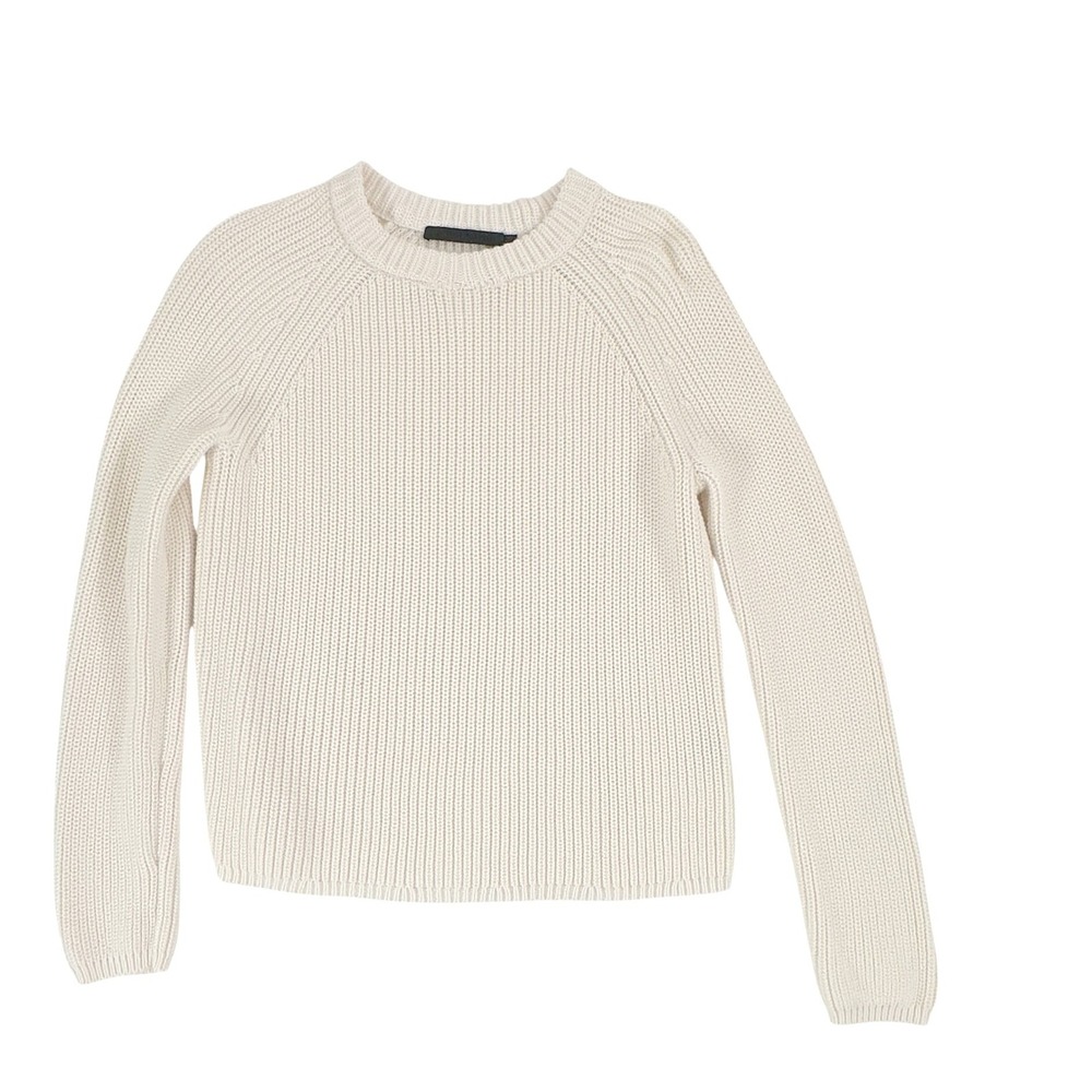 Jenni Kayne Fisherman Knit Sweater Ivory Cotton - XS